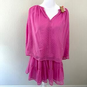 Roller Rabbit Women's Swiss Dot Alianne Top Ashton Mini Skirt Bright Pink Size S